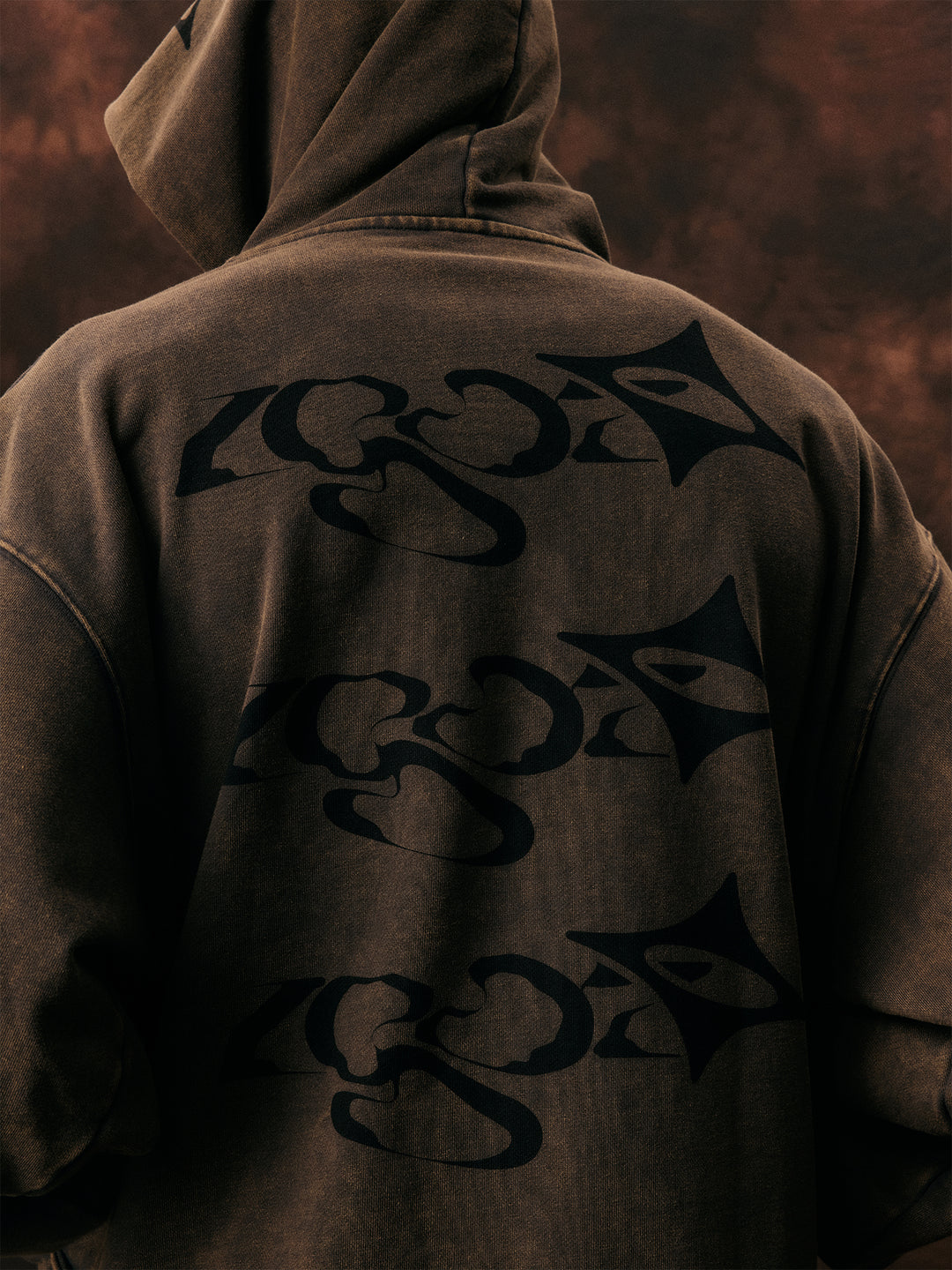 1807 Arranged Printed Washed men's Hoodie | Face 3 Face