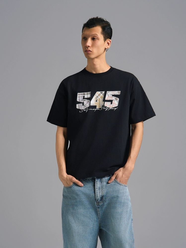 S45 Plaid Logo Patch Embroidery Tee | Face 3 Face