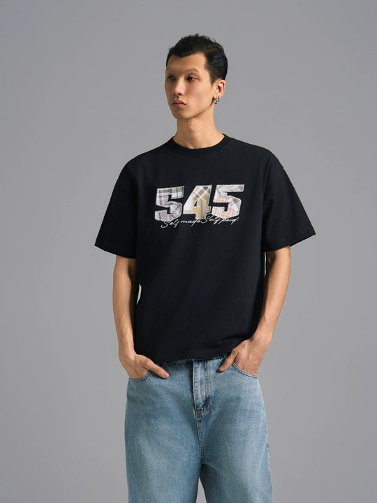S45 Plaid Logo Patch Embroidery Tee | Face 3 Face
