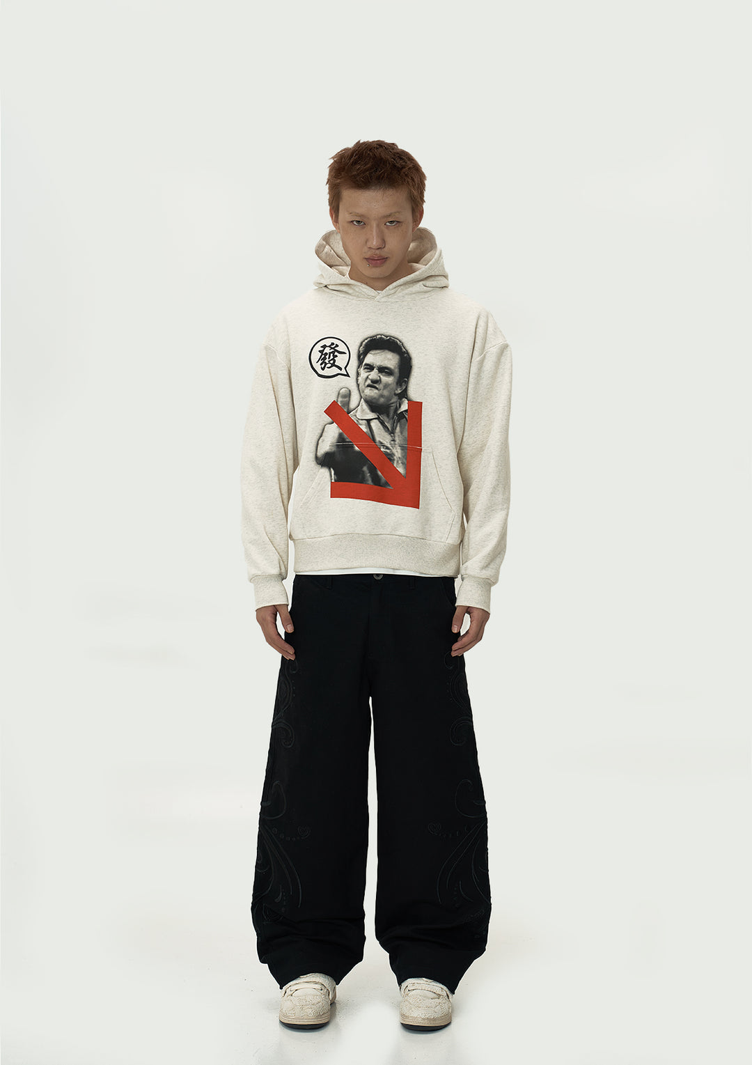 EVILKNIGHT(EK) Photo Graffiti Print Hoodie | Face 3 Face