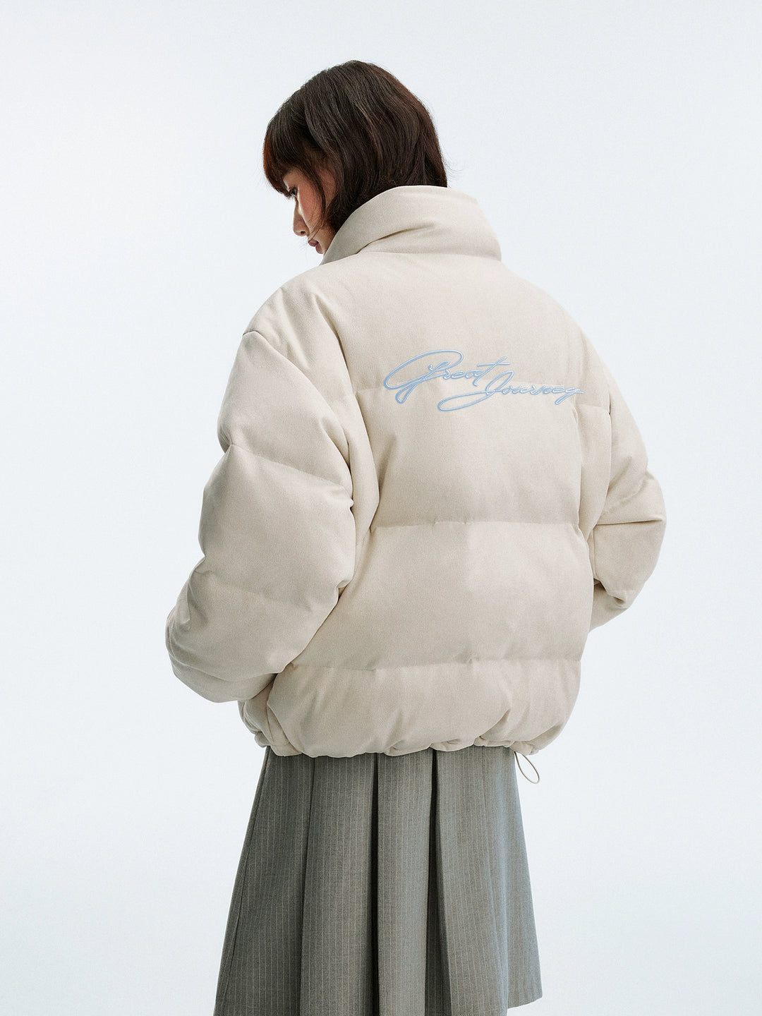 MEDM Suede 3D Embroidered Down Jacket | Face 3 Face