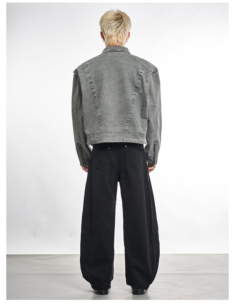 F3F Select Deconstructed Stitching Washed Denim Jacket | Face 3 Face