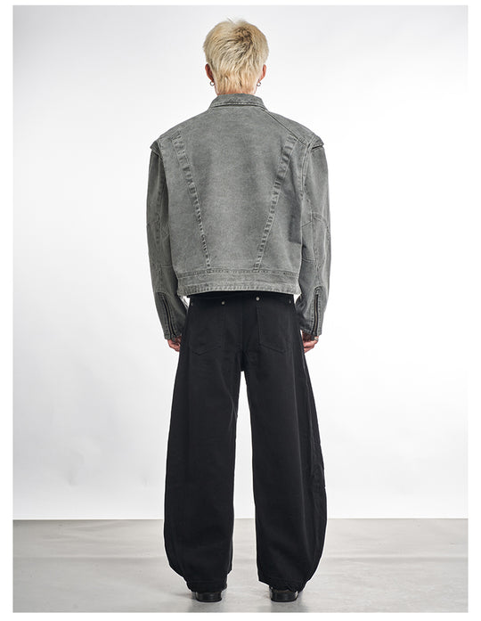 F3F Select Deconstructed Stitching Washed Denim Jacket | Face 3 Face