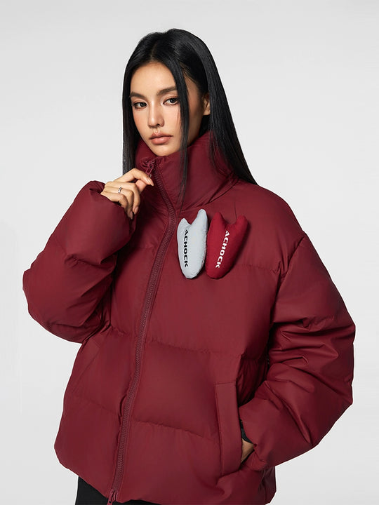 Achock PU Leather Velcro Down Jacket | Face 3 Face