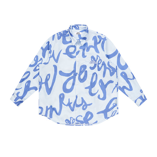 EMPTY REFERENCE Text Full Print Long Sleeve Shirt