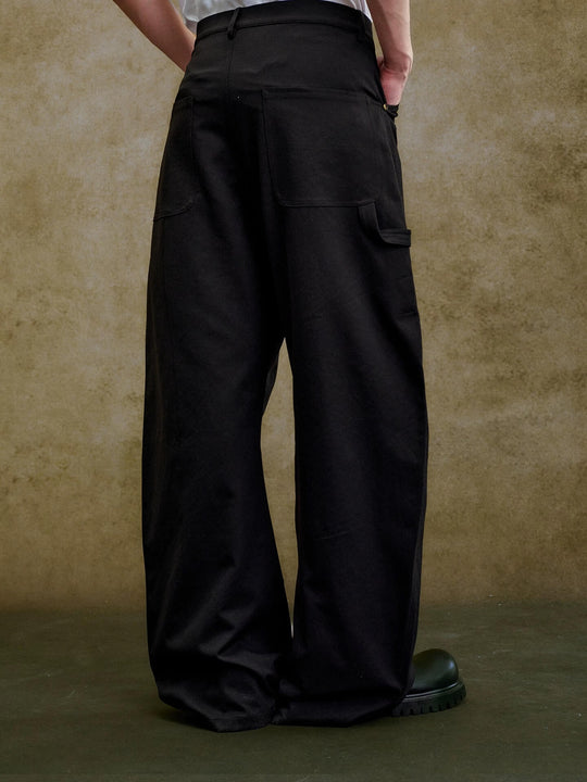 YADcrew Turquoise Studded Tucked Machete Black Pants | Face 3 Face