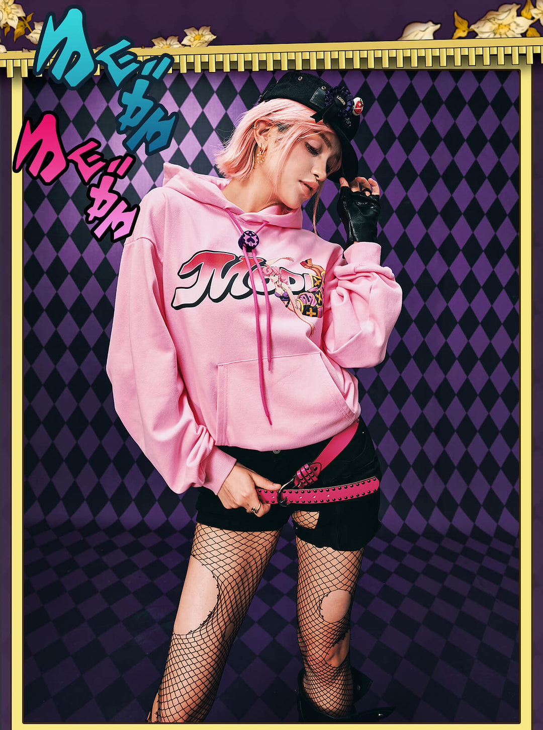 MEDM × JOJO Accent Drawstring Print Hoodie | Face 3 Face