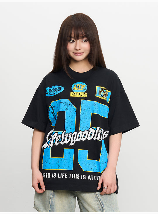 AFGK Vintage Number Print Tee | Face 3 Face