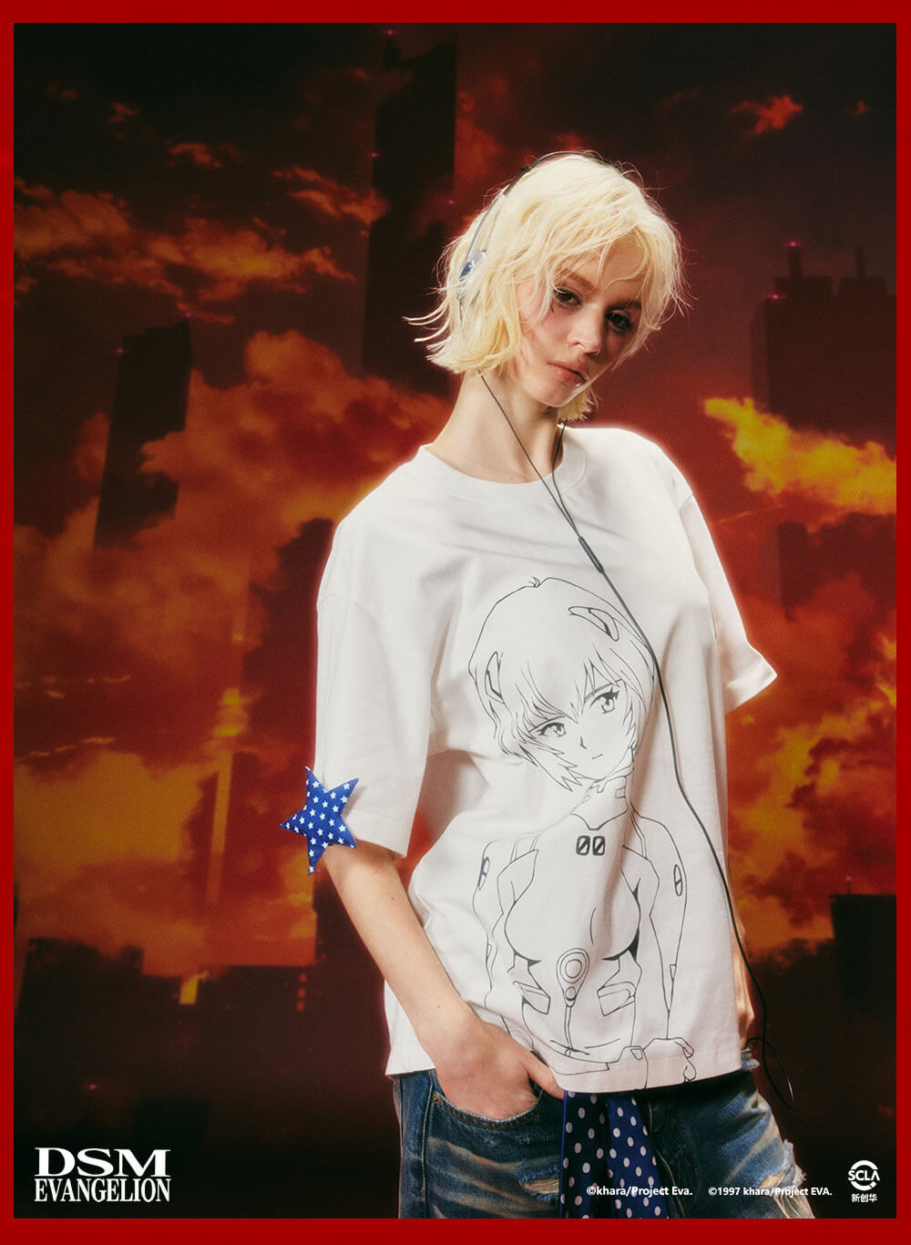DSM x EVA Character Graphic Print Short Sleeve Tee