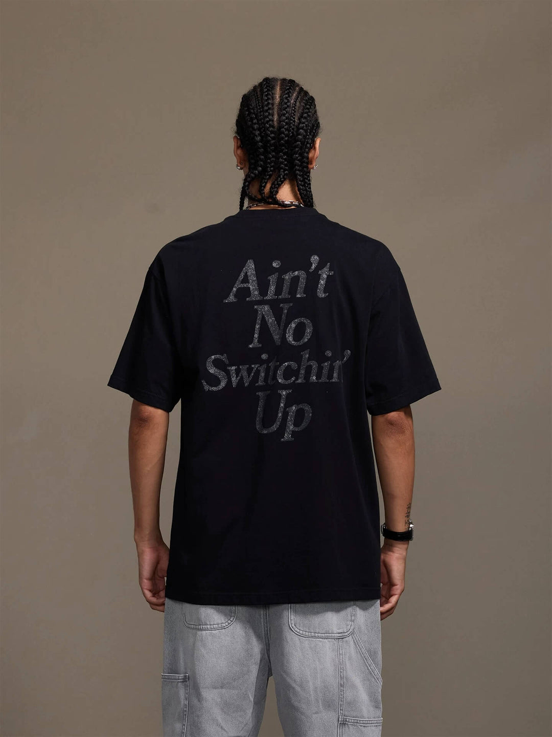 1807 Still Going Glitter Print Short Sleeve Tee | Face 3 Face