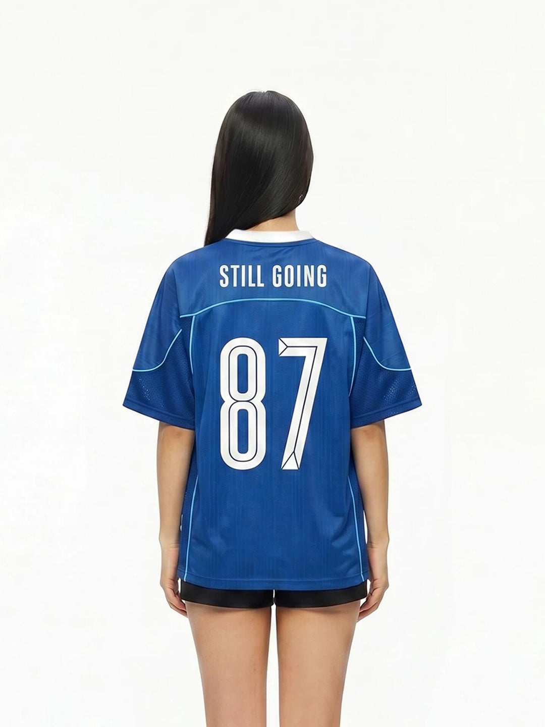 1807 Stripe Pattern and Mesh Short Sleeve Soccer Jersey