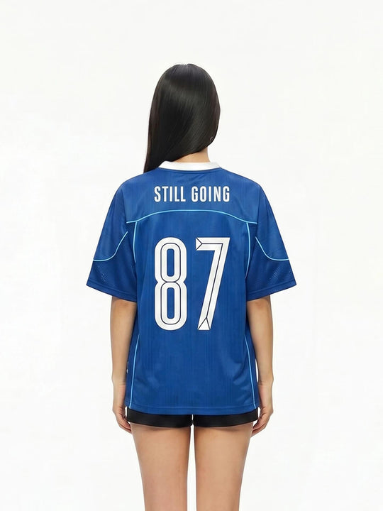 1807 Stripe Pattern and Mesh Short Sleeve Soccer Jersey