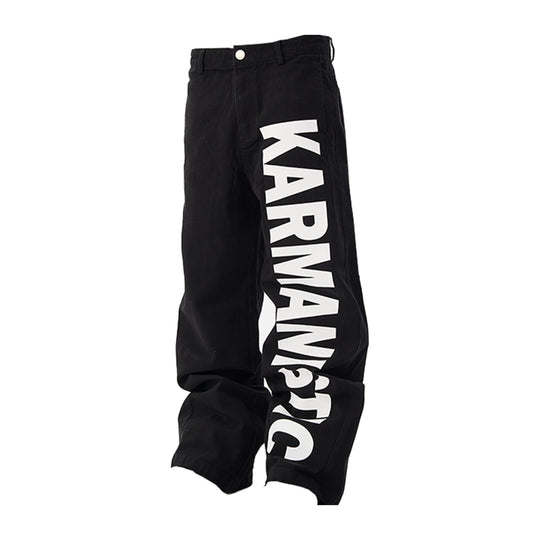 KARMANISTIC Logo Print Baggy Jeans | Face 3 Face