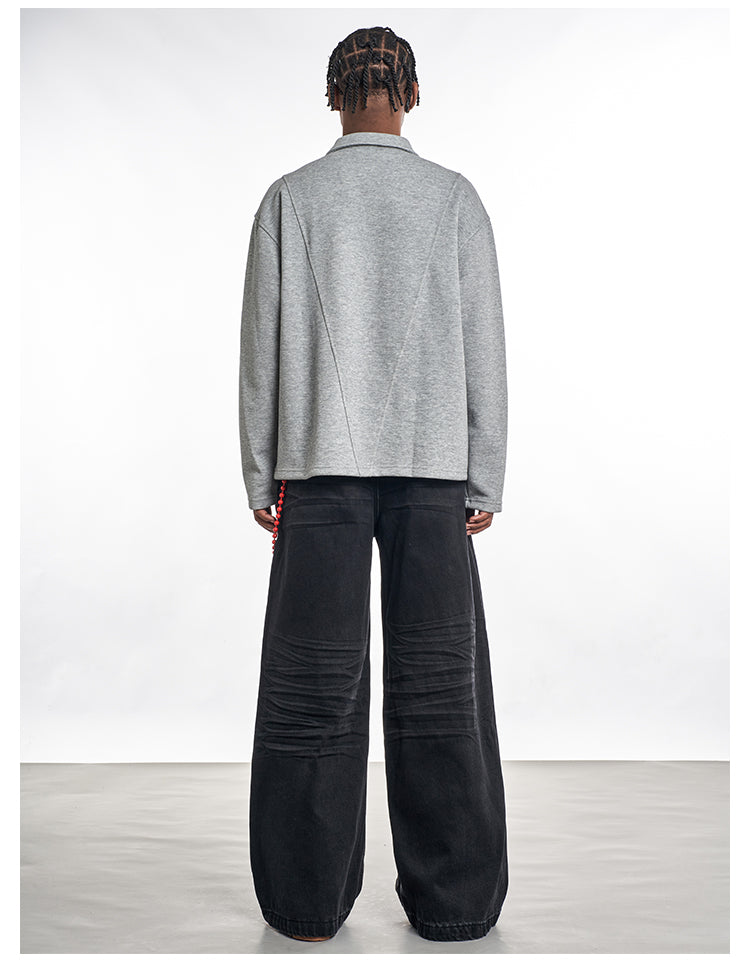 F3F Select Wrinkled Black Baggy Jeans | Face 3 Face