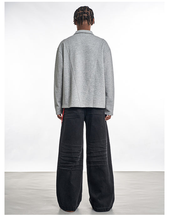 F3F Select Wrinkled Black Baggy Jeans | Face 3 Face