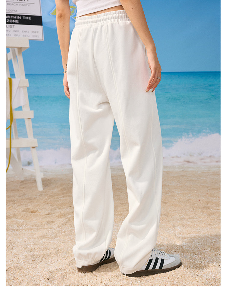 MEDM Stitched Pattern Embroidered Logo Sweatpants | Face 3 Face