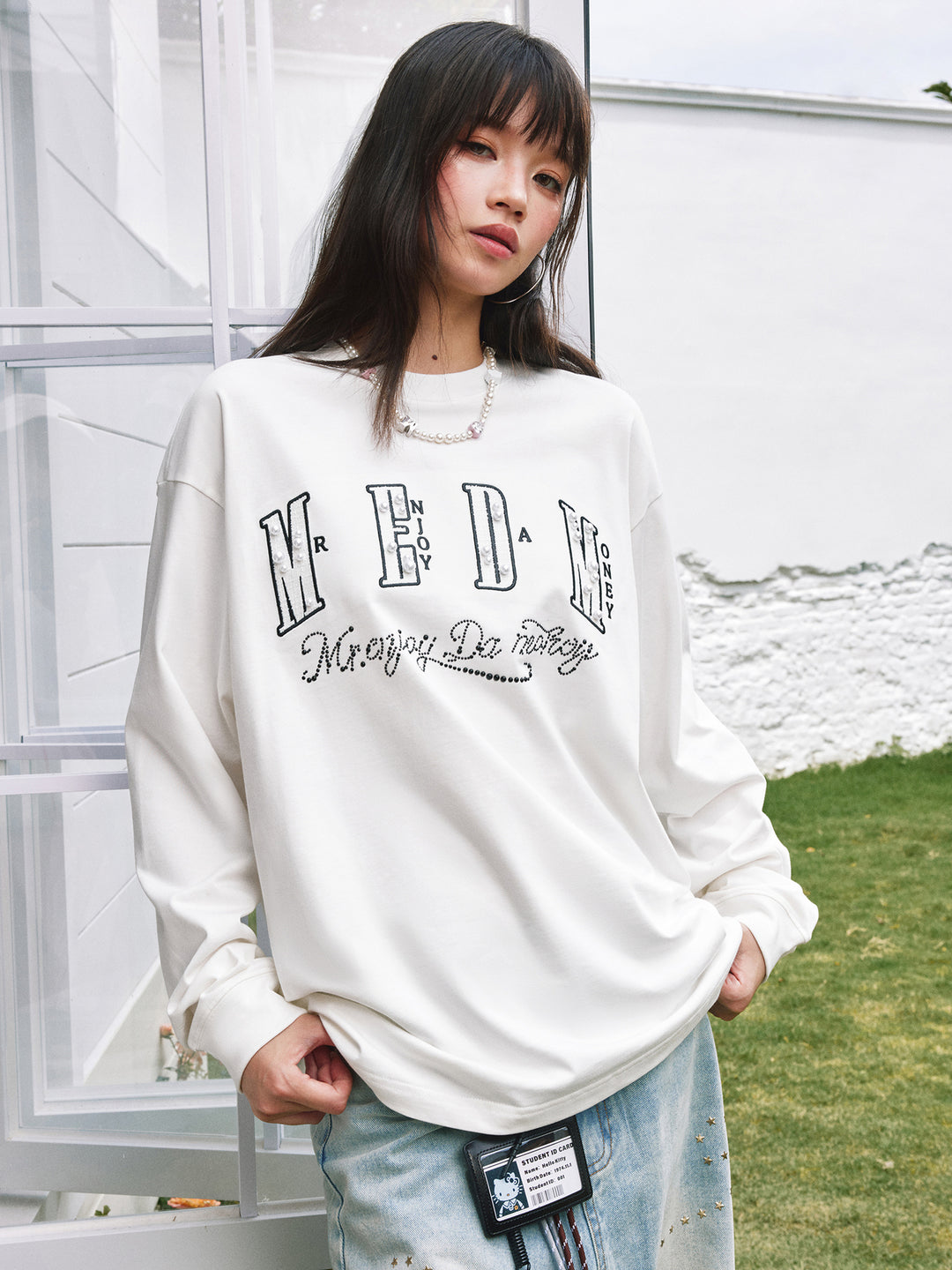 MEDM Pearl Patch Logo Long Sleeve Tee | Face 3 Face