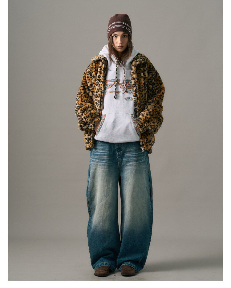 S45 Slanted Panel Curved Washed Jeans | Face 3 Face