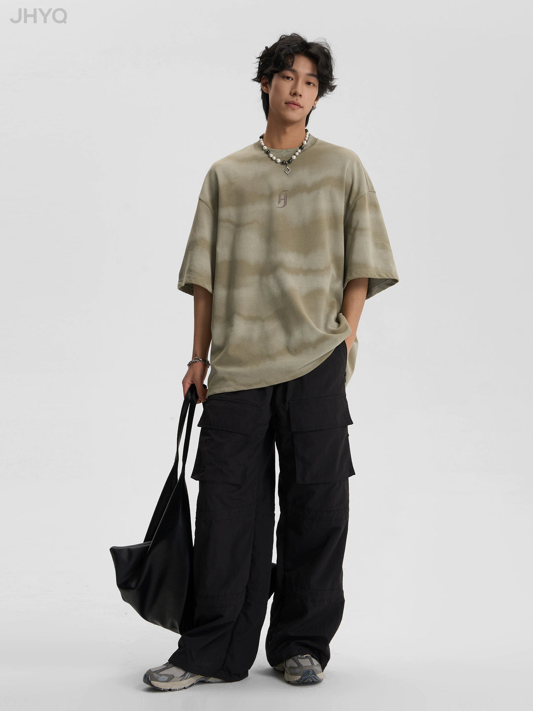 JHYQ Wave Tie Dye Logo Tee