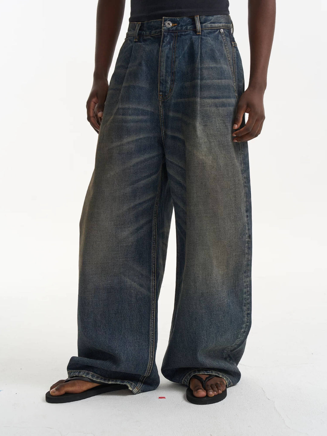 EXITMODE BY BLIND NO PLAN Washed Pleated Baggy Jeans | Face 3 Face