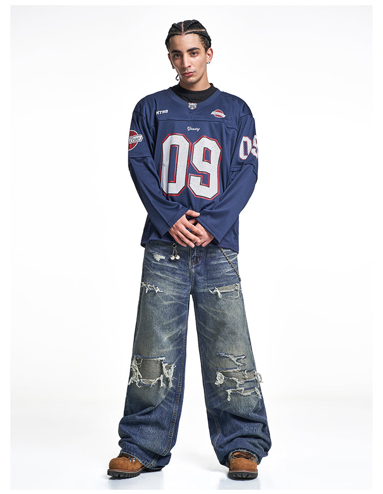 F3F Select 09 Numbered Mesh Long Sleeve Hockey Jersey | Face 3 Face