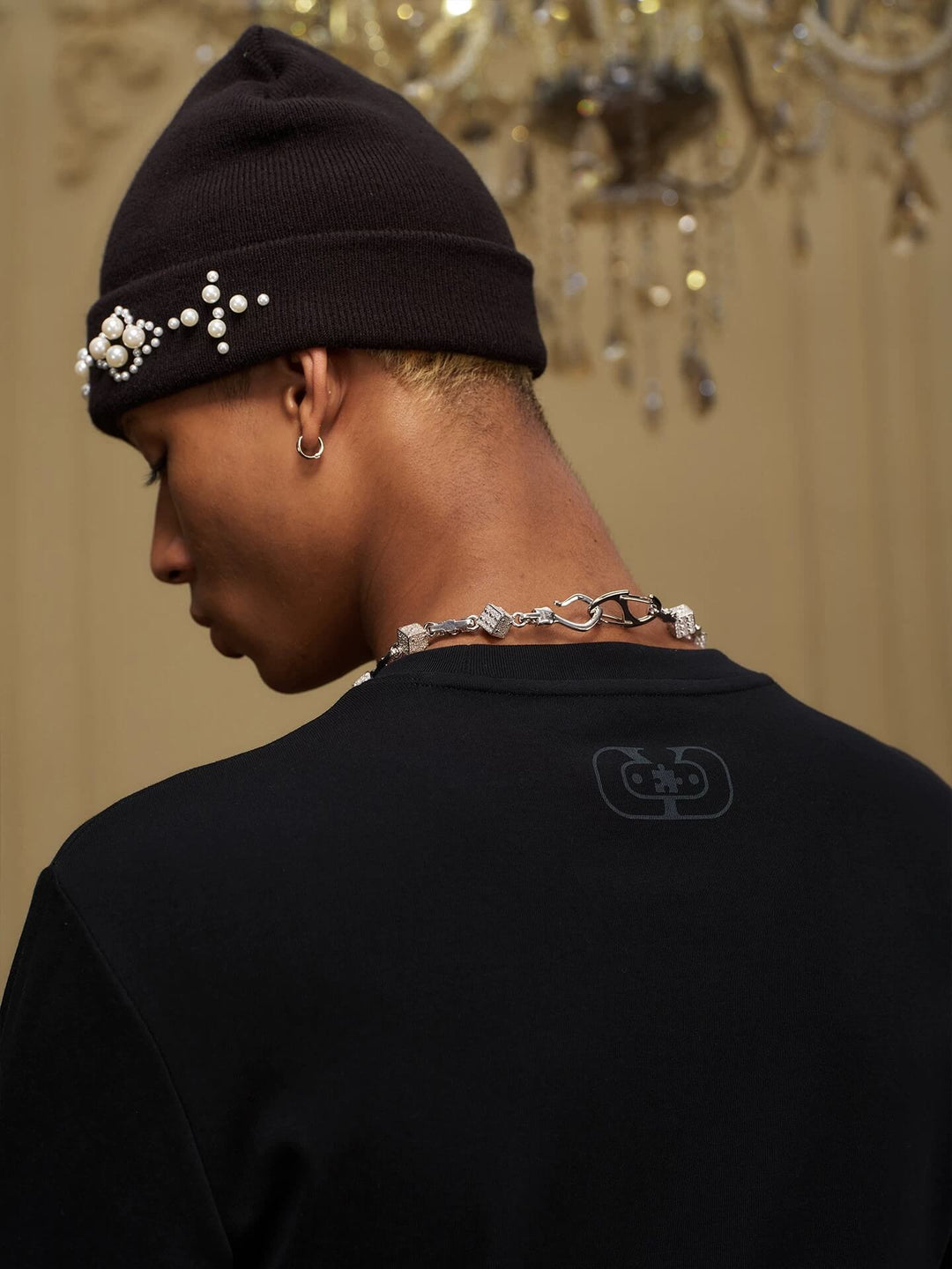 YADcrew Neck Logo Print Stretch Long Sleeve Tee | Face 3 Face