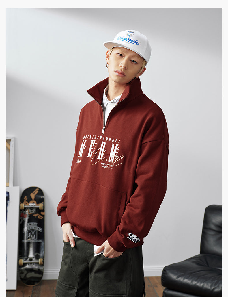 MEDM Half-Zip Logo Embroidered Sweatshirt | Face 3 Face