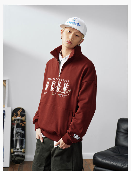 MEDM Half-Zip Logo Embroidered Sweatshirt | Face 3 Face