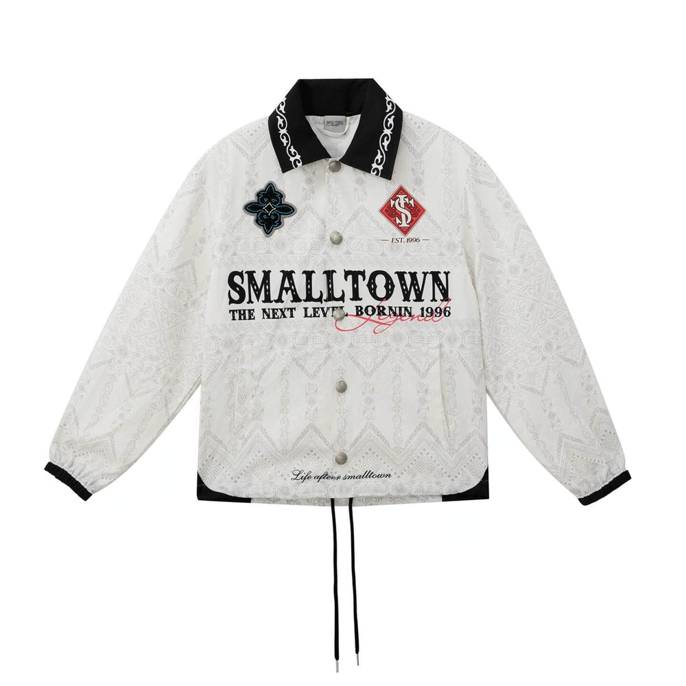 Small Town Kid All Over Ethnic Pattern Coach Jacket