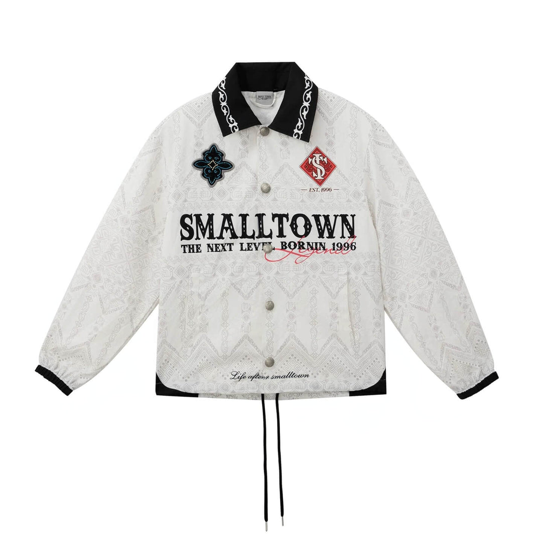 Small Town Kid All Over Ethnic Pattern Coach Jacket | Face 3 Face