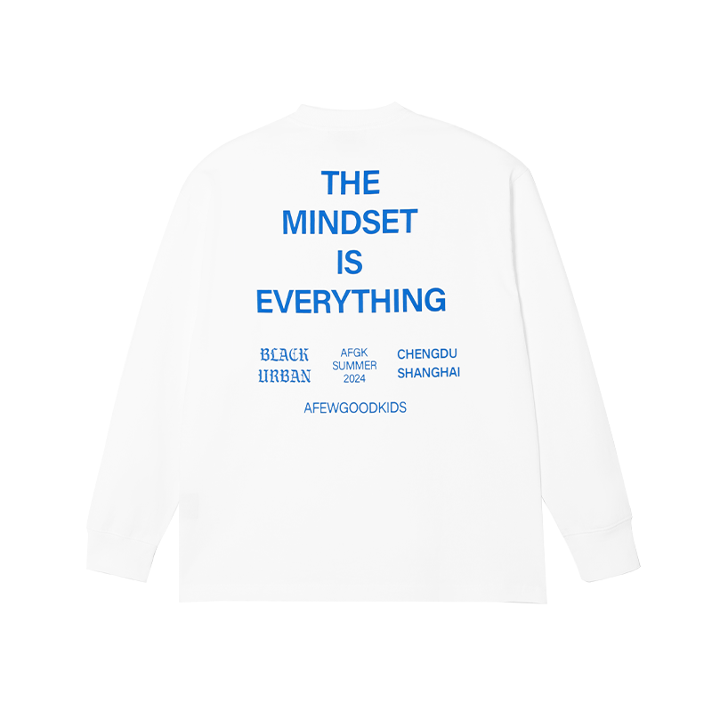 AFGK Mindset Slogan Printed Long Sleeved Tee