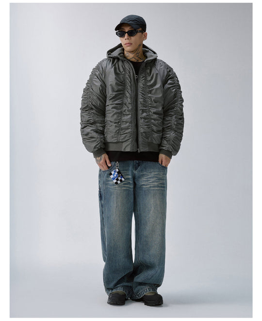 F2CE Ruched Hooded MA-1 Bomber Jacket | Face 3 Face