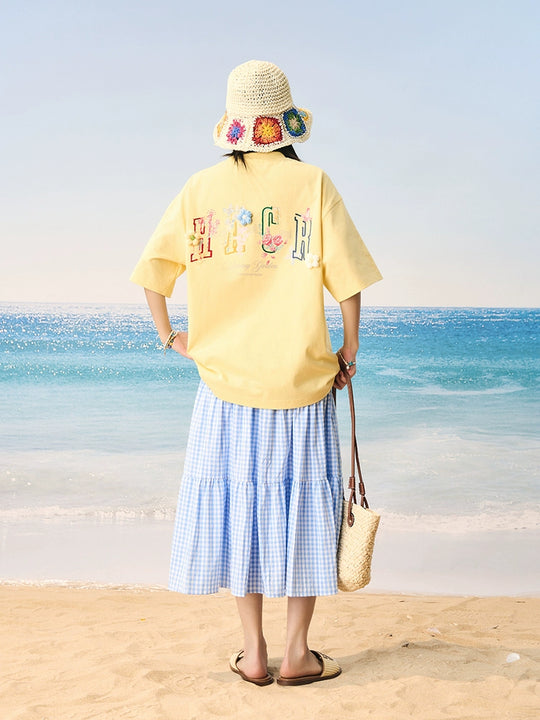 Harsh and Cruel HACR Crayon Drawing 3D Wool Flower Tee | Face 3 Face