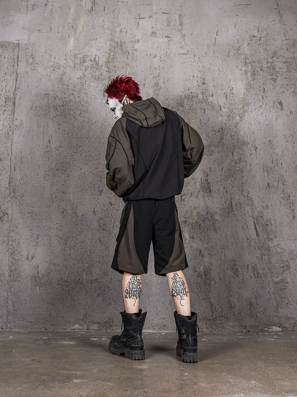 UNDERWATER Curved Mesh Patchwork Nylon Shorts | Face 3 Face