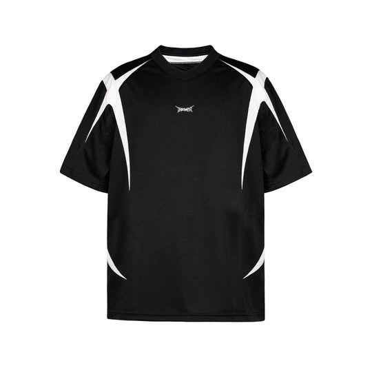 UNDERWATER Black and White Deconstructed Patchwork Embroidered Jersey Tee | Face 3 Face