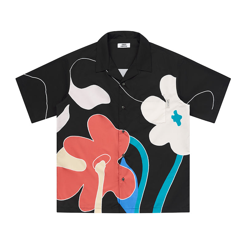 EMPTY REFERENCE Abstract Floral Short Sleeve Shirt