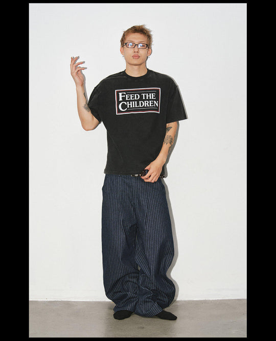 NOVACAM Striped Curved Baggy Jeans | Face 3 Face