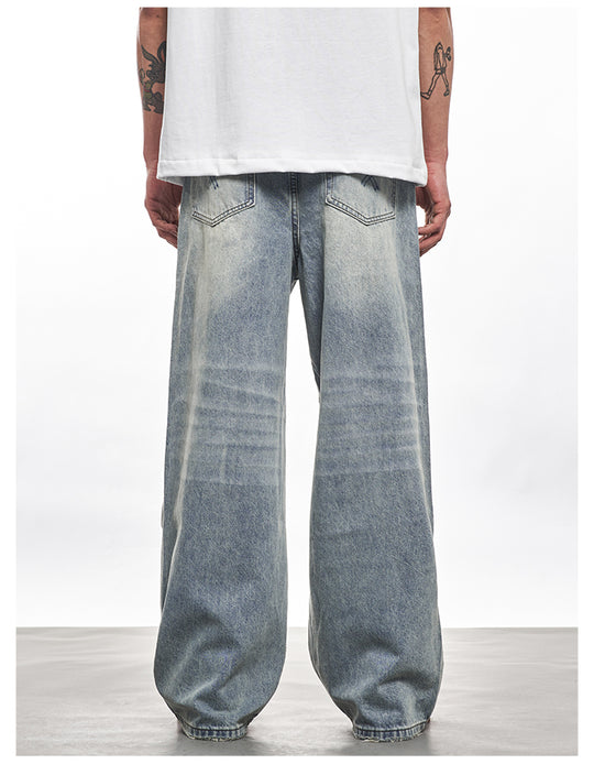 F3F Select Heavily Washed Vintage Light Blue Baggy Jeans | Face 3 Face
