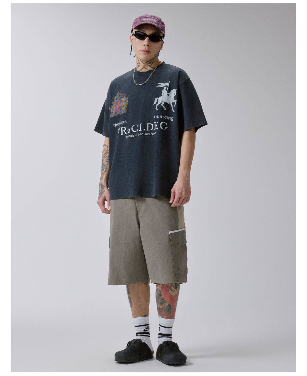 F2CE Heritage Crest Vintage Print Distressed Short Sleeve Tee | Face 3 Face