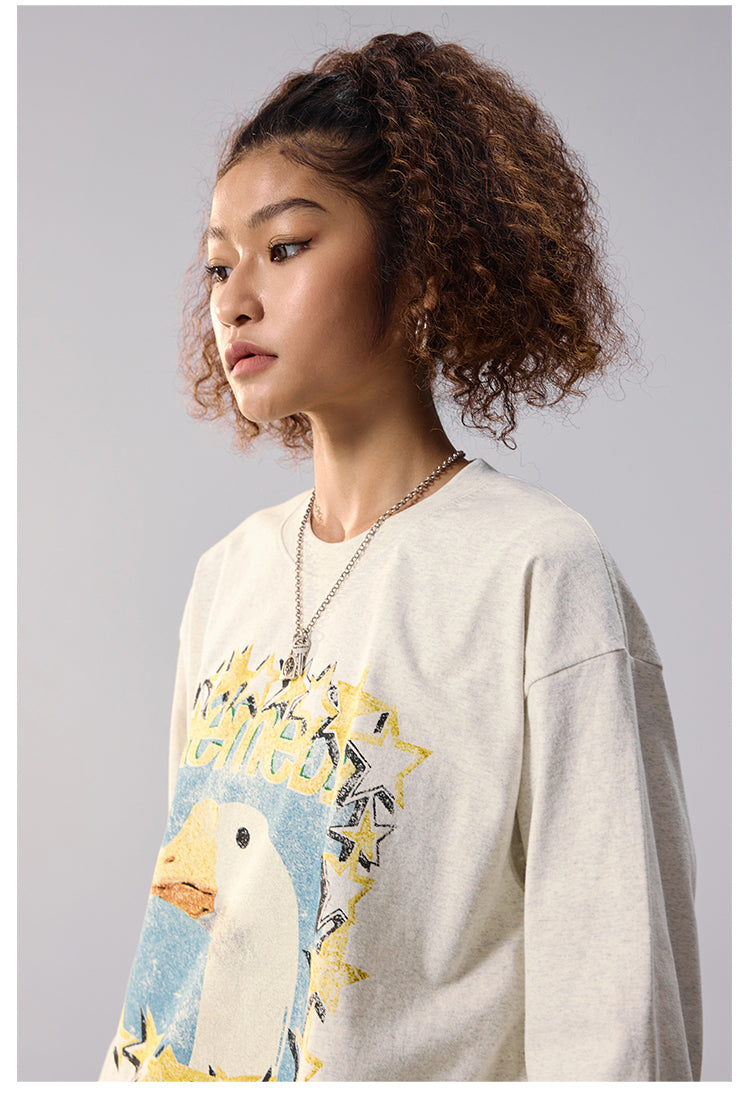 Remedy Duck and Star Aged Print Long Sleeve Tee | Face 3 Face