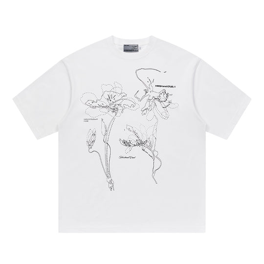Harsh and Cruel Dotted Lines Flower Tee