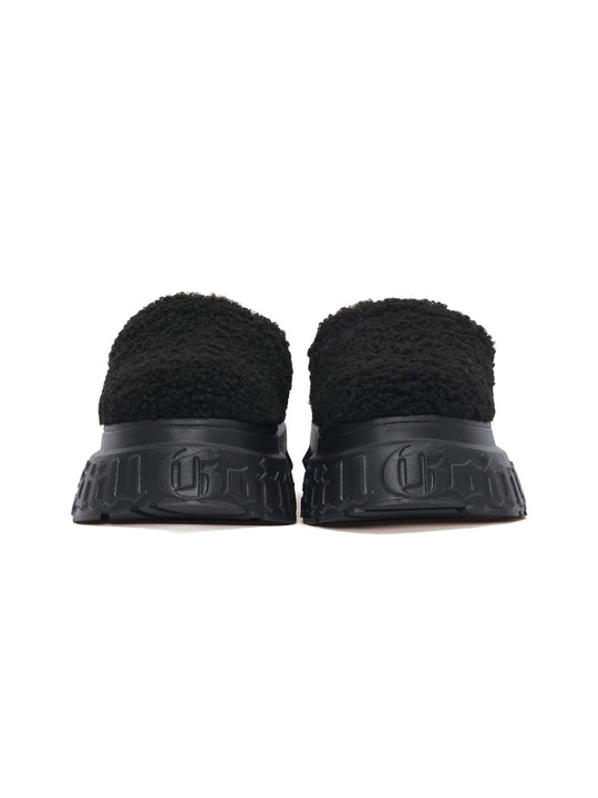 1807 INF-010 Gothic Black Teddy Chunky Platform Clogs | Face 3 Face