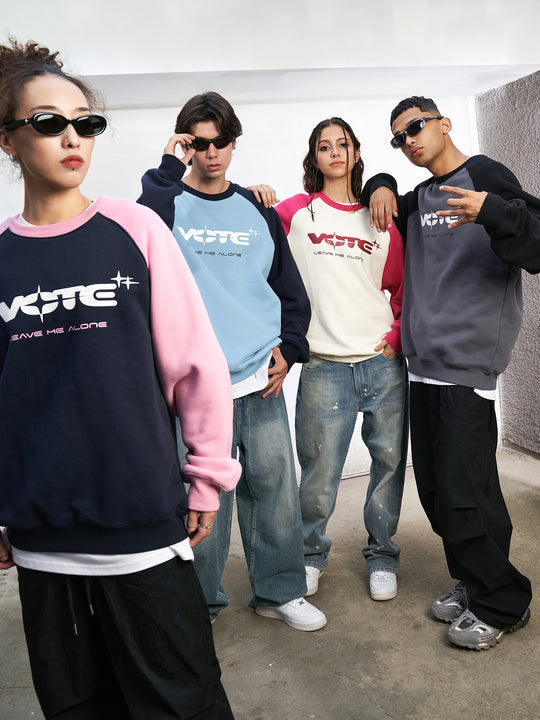 VOTE Star Logo & Contrast Color Sweatshirt