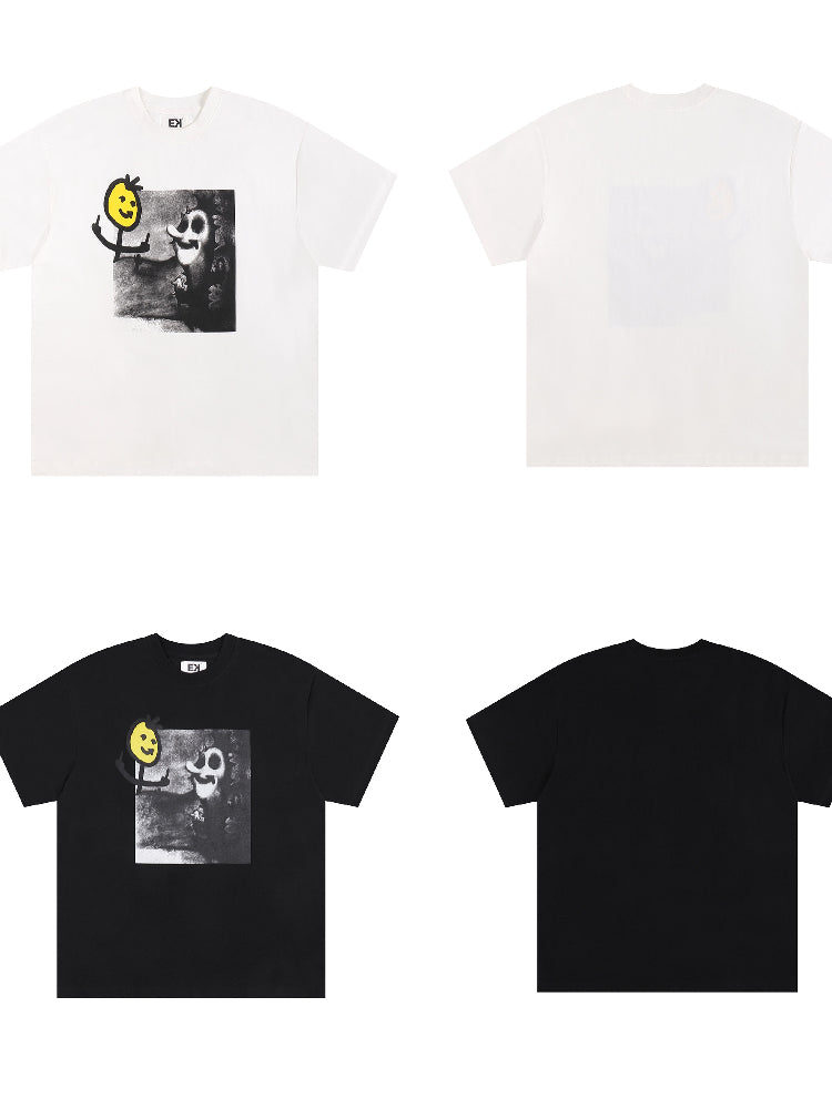EVILKNIGHT(EK) Illustration Print Tee | Face 3 Face