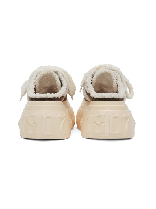 1807 INF-008 Gothic Lace Up Shearling Chunky Half Sneakers | Face 3 Face