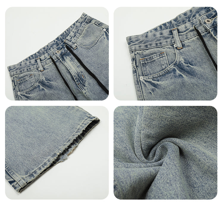 F3F Select Light Blue Drawstring Jeans | Face 3 Face