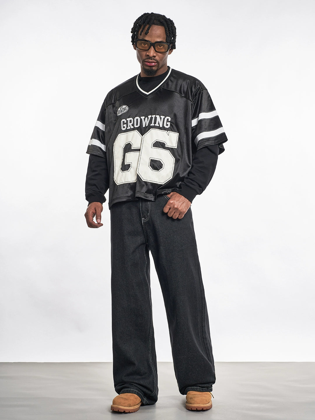 F3F Select Contrast Stitching Black Jeans | Face 3 Face