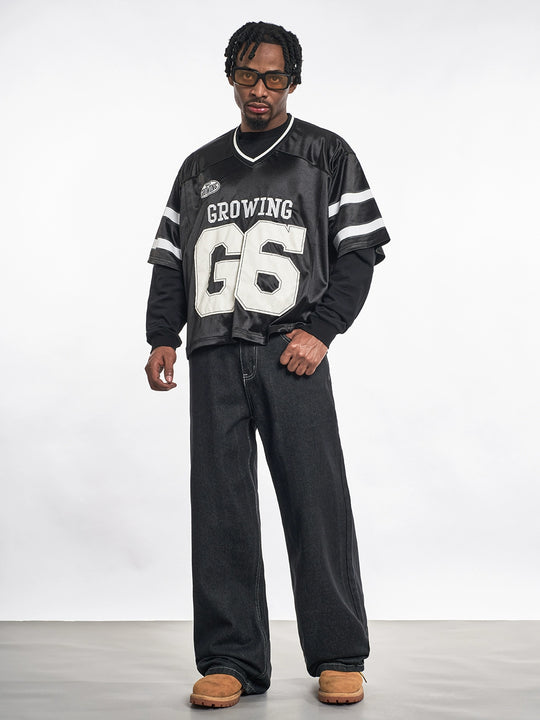 F3F Select Contrast Stitching Black Jeans | Face 3 Face