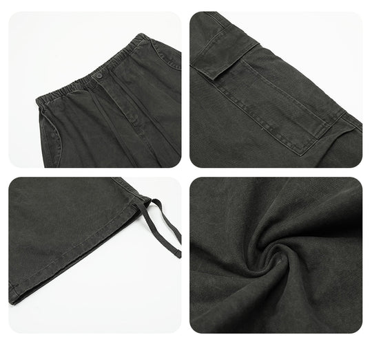 F3F Select Drawstring Large Pockets Baggy Cargo Pants | Face 3 Face