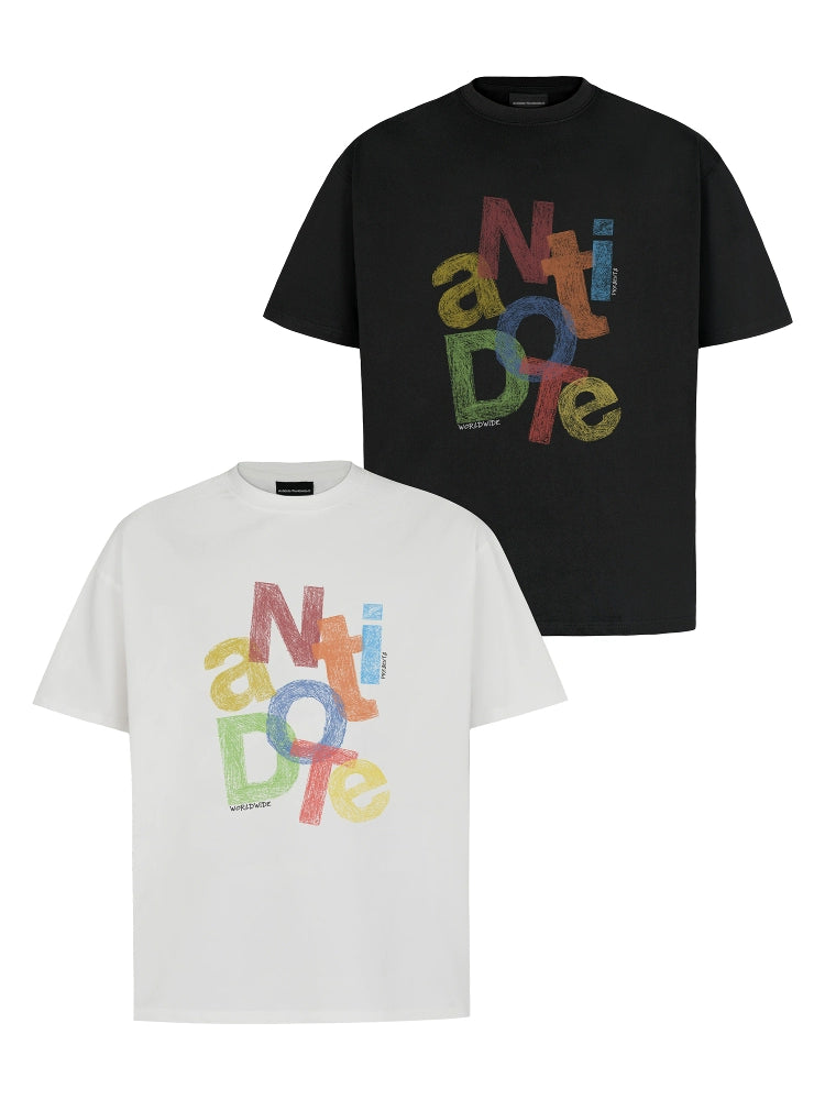 ANTIDOTE Colorful Crayon Print Tee | Face 3 Face